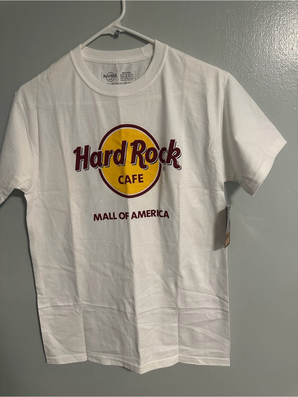 NWT Hard Rock Cafe Mall of America Unisex White Graphic T-Shirt Size Small